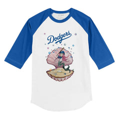 Los Angeles Dodgers Tiny Turnip Youth Mermaid 3/4-Sleeve Raglan T-Shirt White/Royal