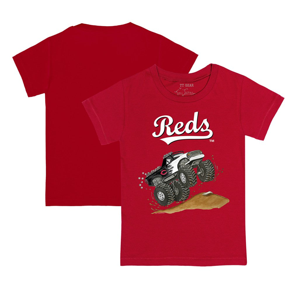 Cincinnati Reds Tiny Turnip Youth Monster Truck T-Shirt Red