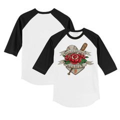 San Francisco Giants Tiny Turnip Youth Tattoo Rose 3/4-Sleeve Raglan T-Shirt White/Black