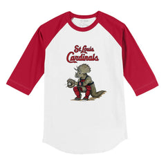 St. Louis Cardinals Tiny Turnip Youth Triceratops 3/4-Sleeve Raglan T-Shirt White/Red