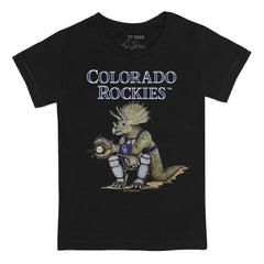 Colorado Rockies Tiny Turnip Youth Triceratops T-Shirt Black