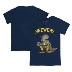 Milwaukee Brewers Tiny Turnip Youth Triceratops T-Shirt Navy