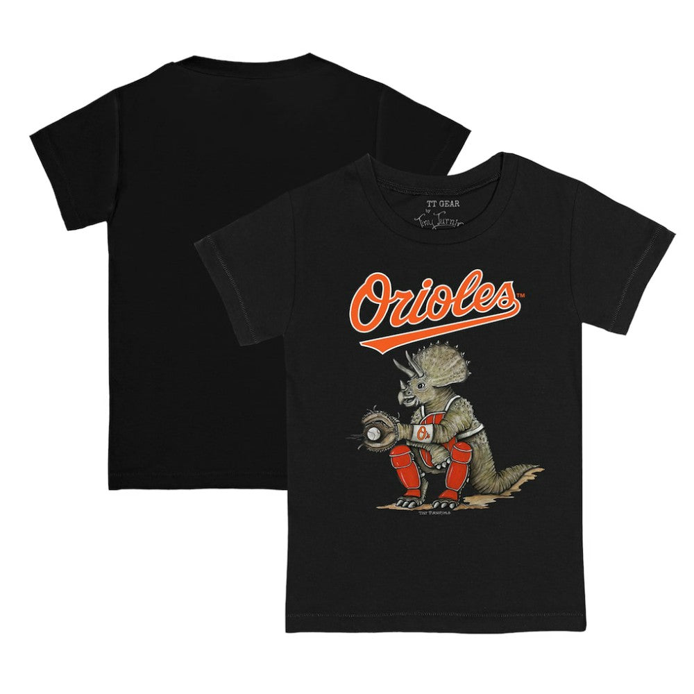 Baltimore Orioles Tiny Turnip Youth Triceratops T-Shirt Black
