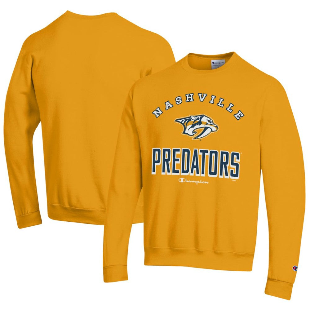 Nashville Predators Champion Eco Powerblend Crewneck Sweatshirt Gold