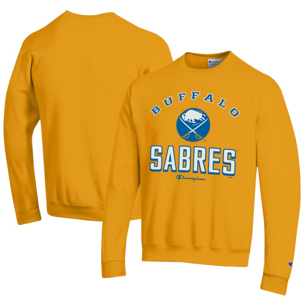 Buffalo Sabres Champion Eco Powerblend Crewneck Sweatshirt Gold