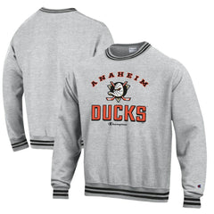 Anaheim Ducks Champion Reverse Weave Yarn Dye Pullover Sweatshirt Heather Gray