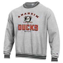 Anaheim Ducks Champion Reverse Weave Yarn Dye Pullover Sweatshirt Heather Gray