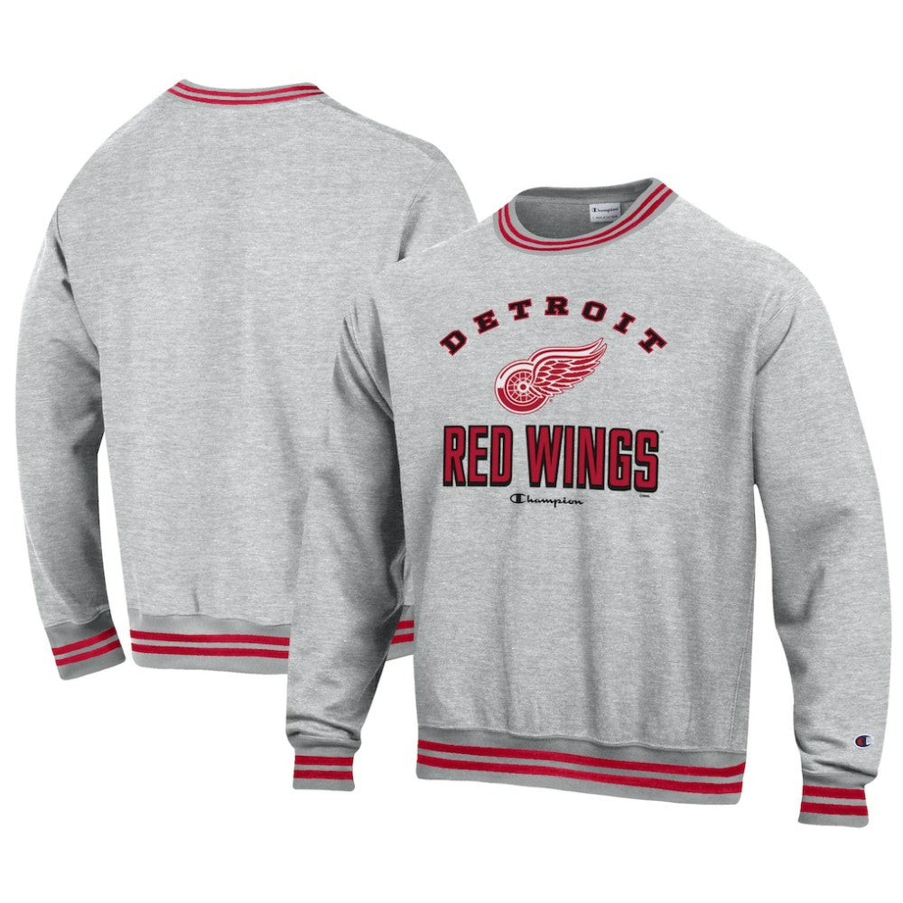 Detroit Red Wings Champion Reverse Weave Yarn Dye Pullover Sweatshirt Heather Gray
