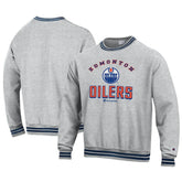 Edmonton Oilers Champion Reverse Weave Yarn Dye Pullover Sweatshirt Heather Gray