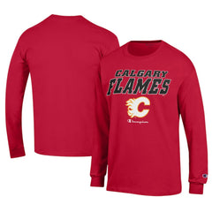 Calgary Flames Champion Long-Sleeve Jersey T-Shirt Red