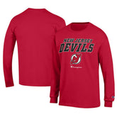 New Jersey Devils Champion Long-Sleeve Jersey T-Shirt Red