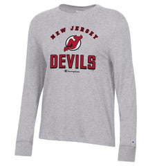 New Jersey Devils Champion Women's Core Long Sleeve T-Shirt Heather Gray