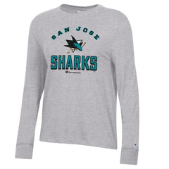 San Jose Sharks Champion Women's Core Long Sleeve T-Shirt Heather Gray