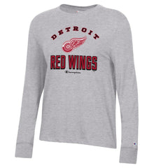 Detroit Red Wings Champion Women's Core Long Sleeve T-Shirt Heather Gray