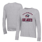 Columbus Blue Jackets Champion Women's Core Long Sleeve T-Shirt Heather Gray