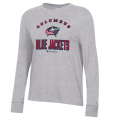Columbus Blue Jackets Champion Women's Core Long Sleeve T-Shirt Heather Gray