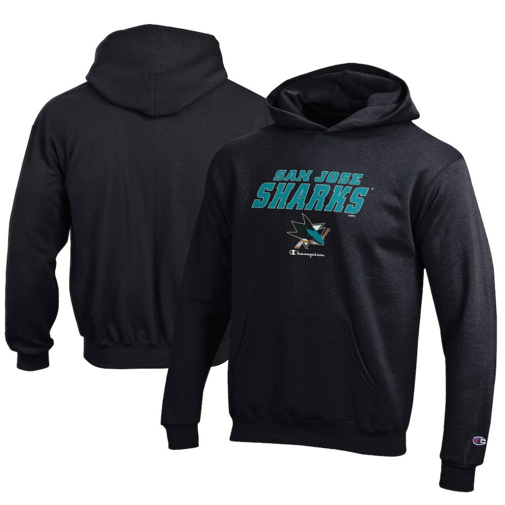 San Jose Sharks Champion Youth Eco Powerblend Pullover Hoodie Black