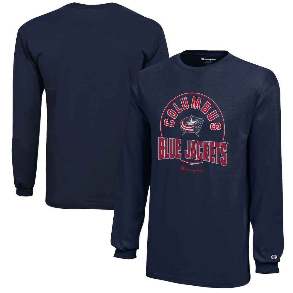 Columbus Blue Jackets Champion Youth Long-Sleeve Jersey T-Shirt Navy