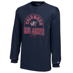 Columbus Blue Jackets Champion Youth Long-Sleeve Jersey T-Shirt Navy
