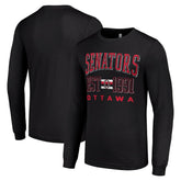 Ottawa Senators Starter Retro Graphic Long Sleeve Crew T-Shirt Black