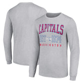 Washington Capitals Starter Retro Graphic Long Sleeve Crew T-Shirt Heather Gray