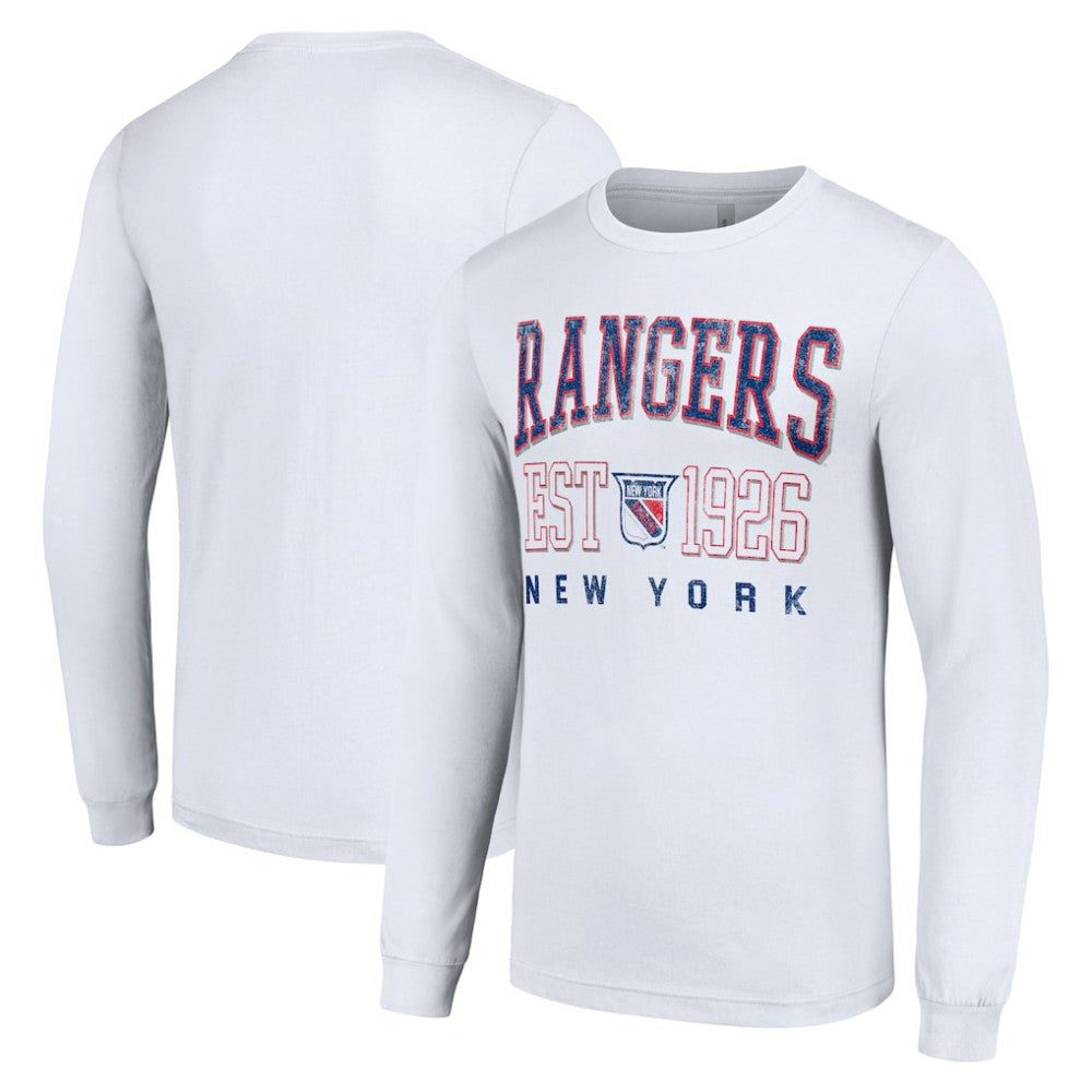 New York Rangers Starter Retro Graphic Long Sleeve Crew T-Shirt White