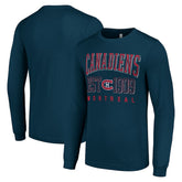 Montreal Canadiens Starter Retro Graphic Long Sleeve Crew T-Shirt Navy