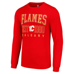 Calgary Flames Starter Retro Graphic Long Sleeve Crew T-Shirt Red