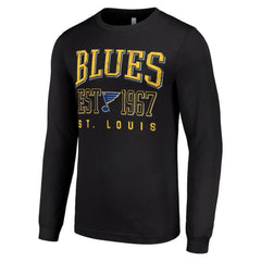 St. Louis Blues Starter Retro Graphic Long Sleeve Crew T-Shirt Black