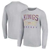 Los Angeles Kings Starter Retro Graphic Long Sleeve Crew T-Shirt Heather Gray