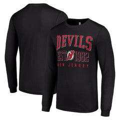 New Jersey Devils Starter Retro Graphic Long Sleeve Crew T-Shirt Black