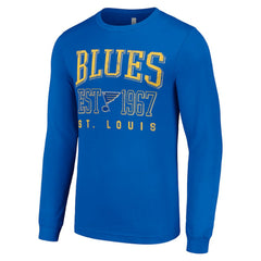 St. Louis Blues Starter Retro Graphic Long Sleeve Crew T-Shirt Royal