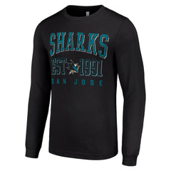San Jose Sharks Starter Logo Graphic Long Sleeve T-Shirt Black