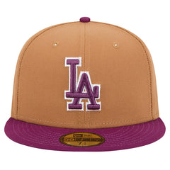 Los Angeles Dodgers Two-Tone Color Pack 59FIFTY Fitted Hat Brown/Purple | New Era