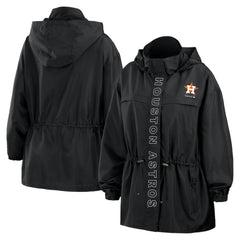 Houston Astros WEAR by Erin Andrews Women's Full-Zip Windbreaker Hoodie Jacket Black