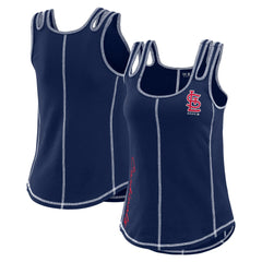 St. Louis Cardinals WEAR by Erin Andrews Women's Contrast Stitch Tank Top Navy