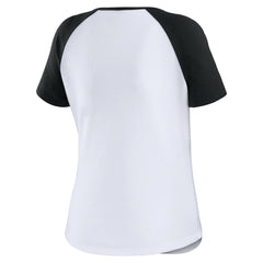 Baltimore Orioles WEAR by Erin Andrews Women's Fitted Henley Raglan T-Shirt White/Black