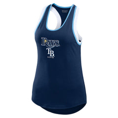 Tampa Bay Rays WEAR by Erin Andrews Women's Colorblock Racerback Tank Top Navy