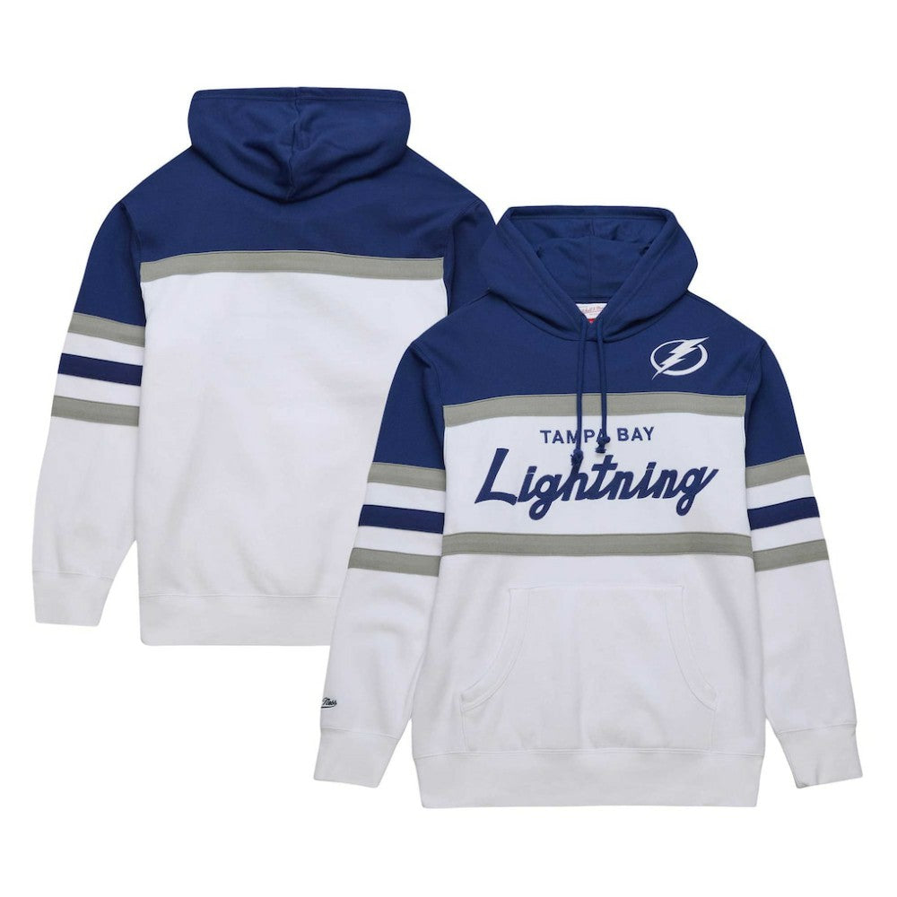 Tampa Bay Lightning Mitchell & Ness Head Coach Pullover Hoodie White/Blue