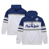 Toronto Maple Leafs Mitchell & Ness Head Coach Pullover Hoodie White/Blue