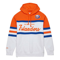 New York Islanders Mitchell & Ness Head Coach Pullover Hoodie White/Orange