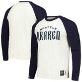 Seattle Kraken Mitchell & Ness Legendary Slub Vintage Raglan Long Sleeve T-Shirt Cream