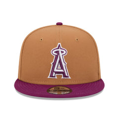 Los Angeles Angels Color Pack Two-Tone 9FIFTY Snapback Hat Brown/Purple | New Era