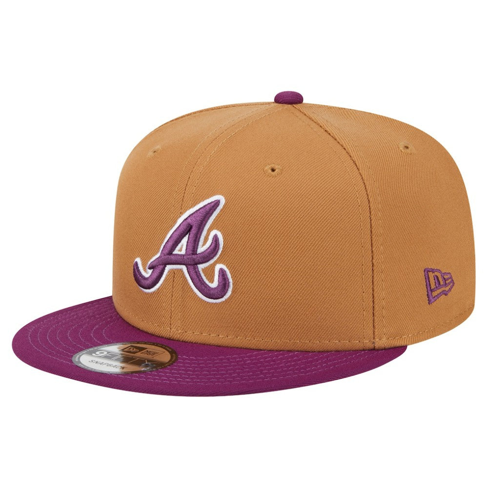 Atlanta Braves Color Pack Two-Tone 9FIFTY Snapback Hat Brown/Purple | New Era
