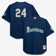 Seattle Mariners Big & Tall Cooperstown Collection Mesh Batting Practice Jersey - Navy