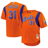 Mike Piazza New York Mets Big & Tall Cooperstown Mesh Batting Practice Jersey - Orange