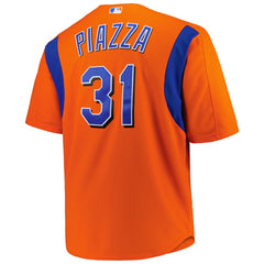 Mike Piazza New York Mets Big & Tall Cooperstown Mesh Batting Practice Jersey - Orange