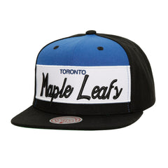 Toronto Maple Leafs Mitchell & Ness Retro Script Colorblock Snapback Hat Black