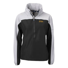 Pittsburgh Pirates Cutter & Buck Women's City Connect Charter Eco Recycled Half-Zip Anorak Jacket Black/Gray