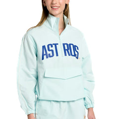 Houston Astros Lusso Women's Parker Half-Zip Jacket Light Blue